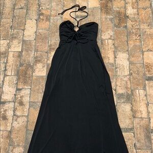 Express Elegant Black Strapless Maxi Dress